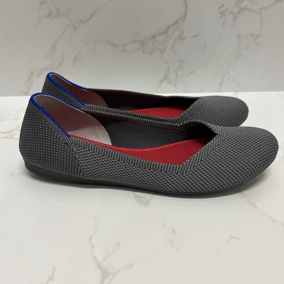 Rothy's The Flat ballet flats in charcoal gray Round toe Women’s Size 7W - Picture 3 of 8